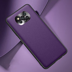 Soft Luxury Leather Snap On Case Cover for Xiaomi Poco X3 NFC Purple