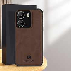 Soft Luxury Leather Snap On Case Cover for Xiaomi Redmi 13C Brown