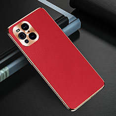 Soft Luxury Leather Snap On Case Cover GS1 for Oppo Find X3 Pro 5G Red