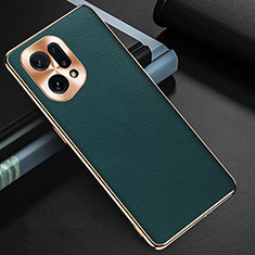 Soft Luxury Leather Snap On Case Cover GS1 for Oppo Find X5 5G Green