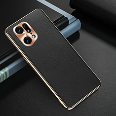 Soft Luxury Leather Snap On Case Cover GS1 for Oppo Find X5 Pro 5G Black