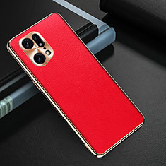 Soft Luxury Leather Snap On Case Cover GS1 for Oppo Find X5 Pro 5G Red