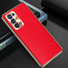 Soft Luxury Leather Snap On Case Cover GS1 for Oppo Reno6 Pro+ Plus 5G Red