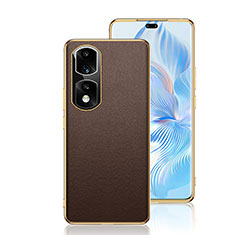 Soft Luxury Leather Snap On Case Cover GS2 for Huawei Honor 90 Pro 5G Brown