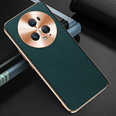 Soft Luxury Leather Snap On Case Cover GS3 for Huawei Honor Magic5 Pro 5G Green