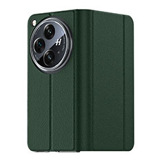 Soft Luxury Leather Snap On Case Cover GS3 for OnePlus Open 5G Green