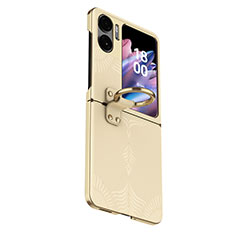 Soft Luxury Leather Snap On Case Cover GS4 for Oppo Find N2 Flip 5G Gold