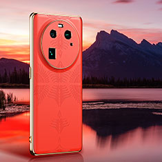 Soft Luxury Leather Snap On Case Cover GS4 for Oppo Find X6 Pro 5G Orange