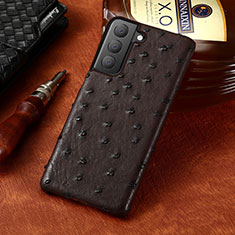 Soft Luxury Leather Snap On Case Cover HP1 for Samsung Galaxy S23 5G Brown