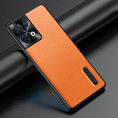 Soft Luxury Leather Snap On Case Cover JB1 for Oppo Reno8 5G Orange