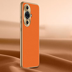 Soft Luxury Leather Snap On Case Cover JB2 for Huawei Nova 11 Pro Orange