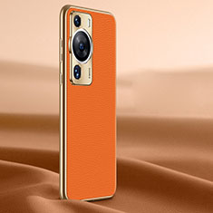 Soft Luxury Leather Snap On Case Cover JB2 for Huawei P60 Orange