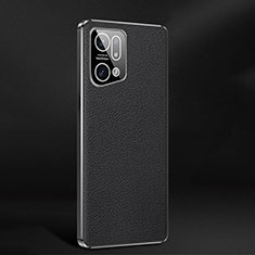 Soft Luxury Leather Snap On Case Cover JB2 for Oppo Find X5 5G Black