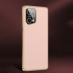 Soft Luxury Leather Snap On Case Cover JB2 for Oppo Find X5 5G Pink