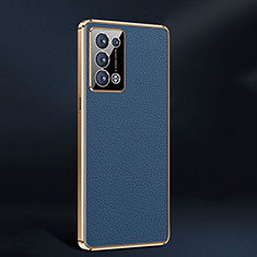 Soft Luxury Leather Snap On Case Cover JB2 for Oppo Reno6 Pro 5G Blue