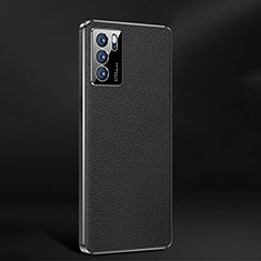 Soft Luxury Leather Snap On Case Cover JB2 for Oppo Reno6 Pro 5G India Black