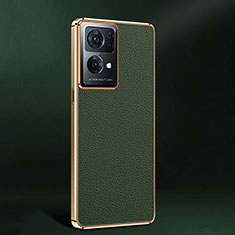 Soft Luxury Leather Snap On Case Cover JB2 for Oppo Reno7 Pro 5G Green