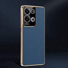 Soft Luxury Leather Snap On Case Cover JB2 for Oppo Reno8 Pro+ Plus 5G Blue