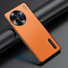 Soft Luxury Leather Snap On Case Cover JB3 for Vivo X90 5G Orange