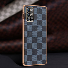 Soft Luxury Leather Snap On Case Cover JB4 for OnePlus 9R 5G Blue
