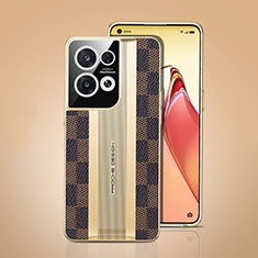 Soft Luxury Leather Snap On Case Cover JB4 for Oppo Reno8 5G Brown