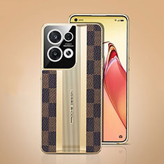 Soft Luxury Leather Snap On Case Cover JB4 for Oppo Reno9 5G Brown