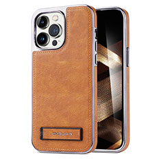 Soft Luxury Leather Snap On Case Cover JD1 for Apple iPhone 14 Pro Brown