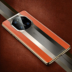 Soft Luxury Leather Snap On Case Cover K01 for Huawei Mate 40 Pro Orange