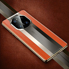 Soft Luxury Leather Snap On Case Cover K01 for Huawei Mate 40E Pro 4G Orange