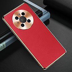 Soft Luxury Leather Snap On Case Cover K03 for Huawei Mate 40 Pro Red