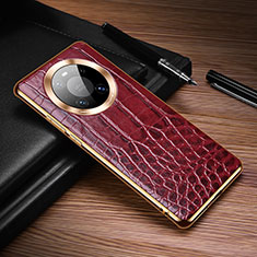 Soft Luxury Leather Snap On Case Cover K05 for Huawei Mate 40 Pro Red