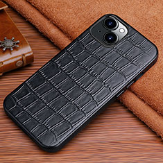 Soft Luxury Leather Snap On Case Cover L01 for Apple iPhone 13 Black