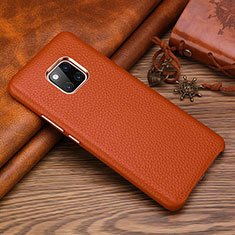 Soft Luxury Leather Snap On Case Cover L01 for Huawei Mate 20 RS Brown