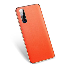 Soft Luxury Leather Snap On Case Cover L01 for Oppo Reno3 Pro Orange