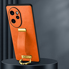 Soft Luxury Leather Snap On Case Cover LD1 for Huawei Honor 100 Pro 5G Orange