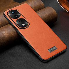 Soft Luxury Leather Snap On Case Cover LD1 for Huawei Honor 70 Pro 5G Orange