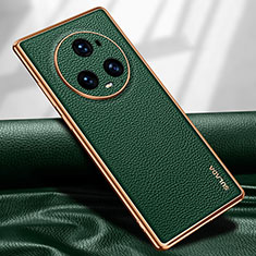 Soft Luxury Leather Snap On Case Cover LD1 for Huawei Honor Magic5 Pro 5G Green