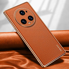 Soft Luxury Leather Snap On Case Cover LD1 for Huawei Honor Magic5 Pro 5G Orange