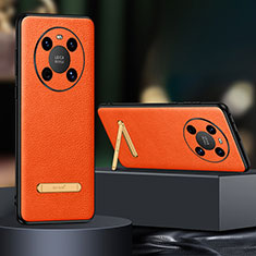 Soft Luxury Leather Snap On Case Cover LD1 for Huawei Mate 40 Orange