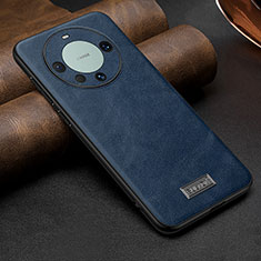 Soft Luxury Leather Snap On Case Cover LD1 for Huawei Mate 60 Pro Blue