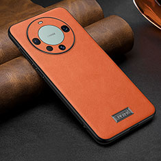 Soft Luxury Leather Snap On Case Cover LD1 for Huawei Mate 60 Pro+ Plus Orange