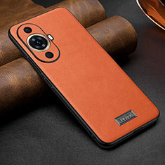 Soft Luxury Leather Snap On Case Cover LD1 for Huawei Nova 11 Pro Orange