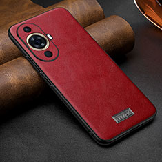 Soft Luxury Leather Snap On Case Cover LD1 for Huawei Nova 11 Pro Red