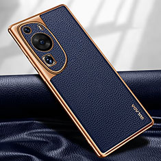 Soft Luxury Leather Snap On Case Cover LD1 for Huawei P60 Art Blue