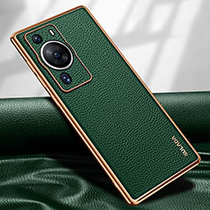 Soft Luxury Leather Snap On Case Cover LD1 for Huawei P60 Green