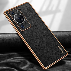 Soft Luxury Leather Snap On Case Cover LD1 for Huawei P60 Pro Black