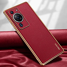 Soft Luxury Leather Snap On Case Cover LD1 for Huawei P60 Pro Red