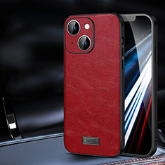 Soft Luxury Leather Snap On Case Cover LD2 for Apple iPhone 13 Red