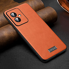 Soft Luxury Leather Snap On Case Cover LD2 for Huawei Honor 100 5G Orange