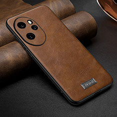 Soft Luxury Leather Snap On Case Cover LD2 for Huawei Honor 100 Pro 5G Brown